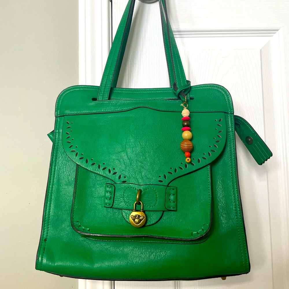 Green Leather Nica Purse - Like New.